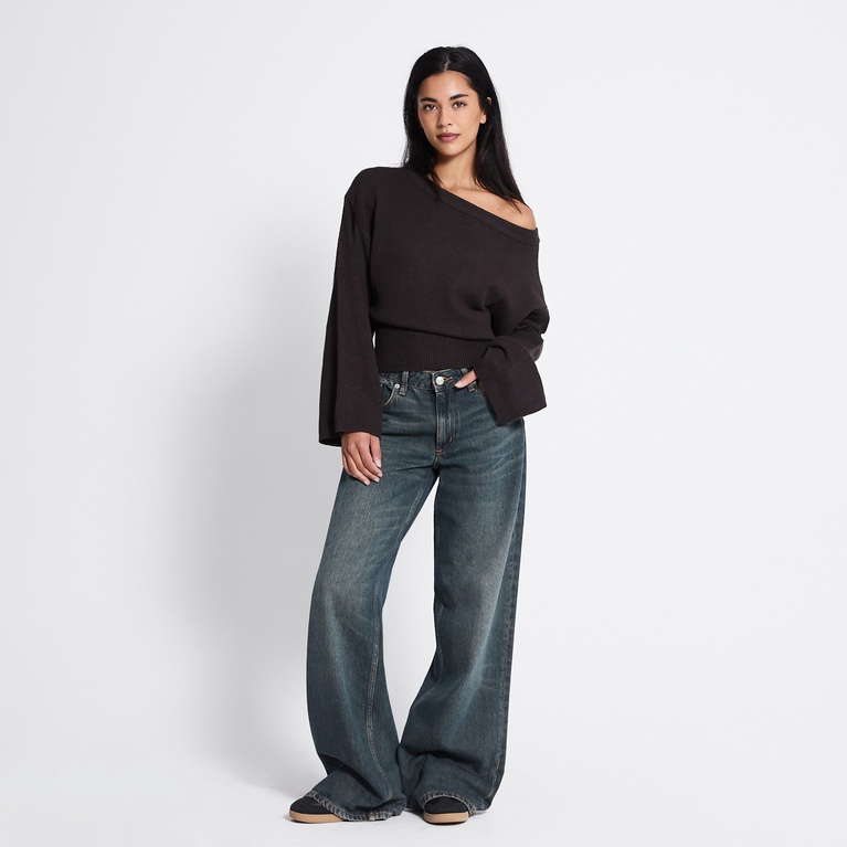 Waisted knit sweater "Khloe" Brown